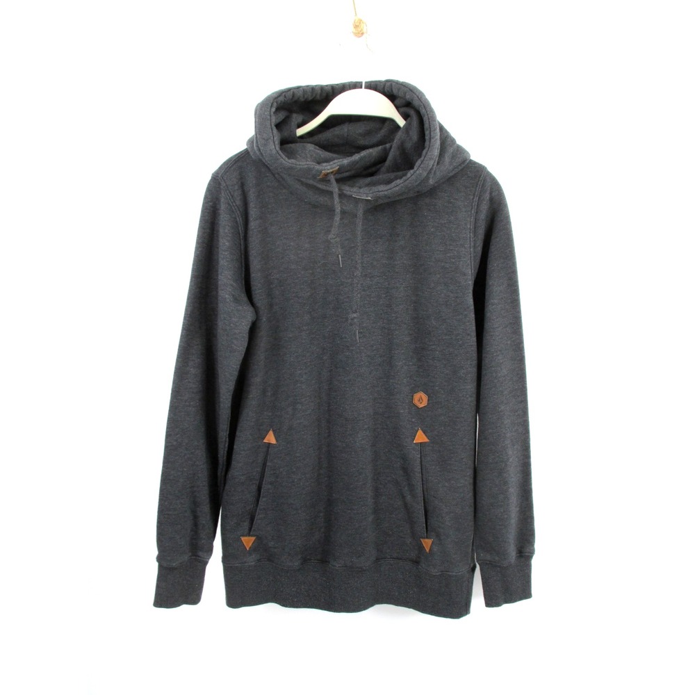 VOLCOM Pullover Hoodie Thick Sweatshirt Mens XS Smoky Gray Skateboard Surf